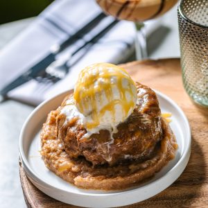 salted caramel apple bread pudding