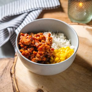 a lil bbq chicken bowl